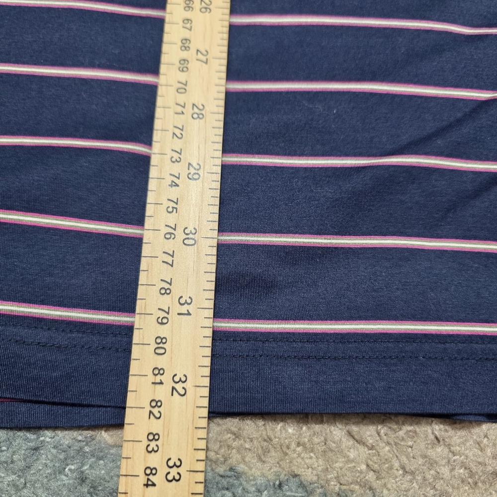 Masters Logo Golf Polo Shirt Fairway & Greene Men’s L Navy Stripe Embroidered - Picture 6 of 8